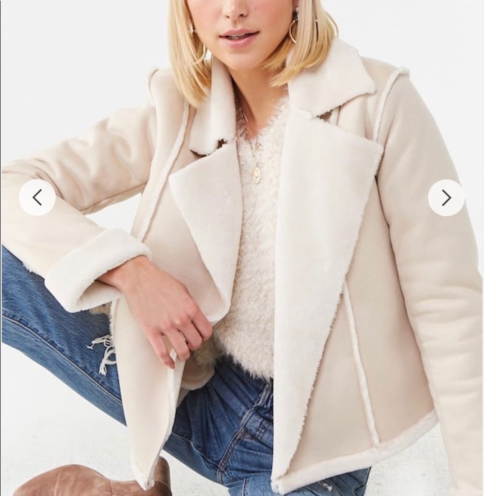 Open Front Faux Suede Jacket